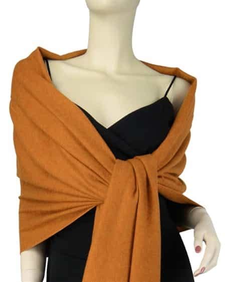 Pure Cashmere Pashmina Shawl Burnt Orange Ply