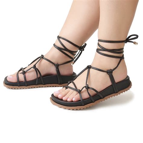 Rasteira Papete Flatform Birken Sandália Feminina De Amarrar Papete