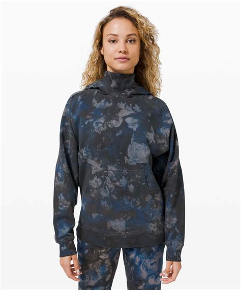 Lululemon La Pullover Hoodie Watercolor Wash Lunar Rock Black