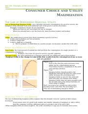 Customer Choice And Utility Maximization Docx Enc Principles Of