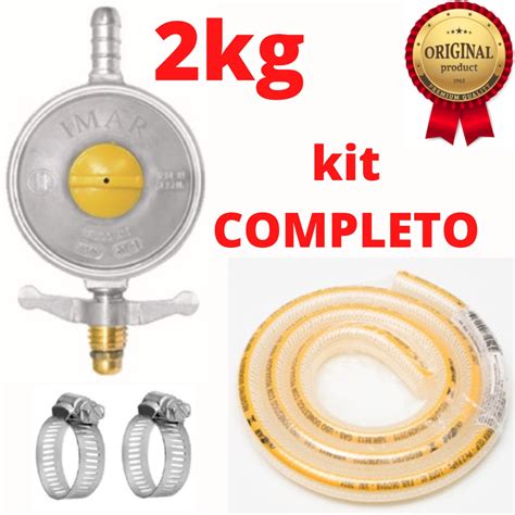 Kit Registro E Mangueira M Completo G S Cozinha Regulador Botij O