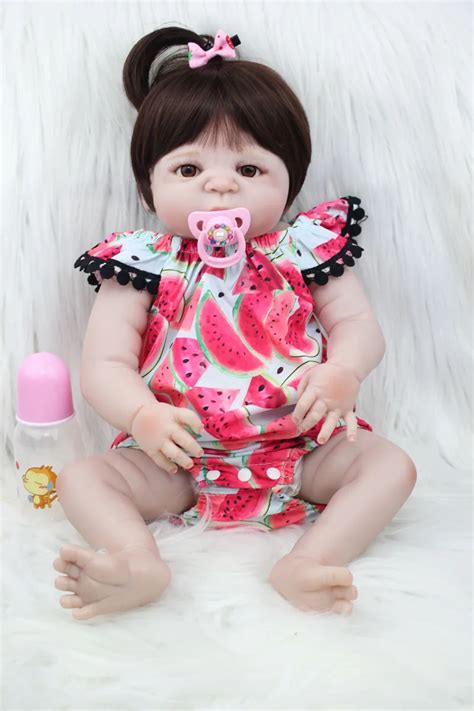 Cm Full Silicone Bebe Reborn Doll Inch Newborn Baby Princess Girl