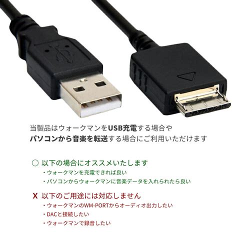 【楽天市場】ウォークマン用 ケーブル Usb Aタイプ To Wm Port 100cm 1本 充電 データ通信 対応 ブラック ウォークマンケーブル Usb充電 Walkman用 Usb