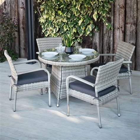 Grey Rattan Table And 4 Chairs Clearance