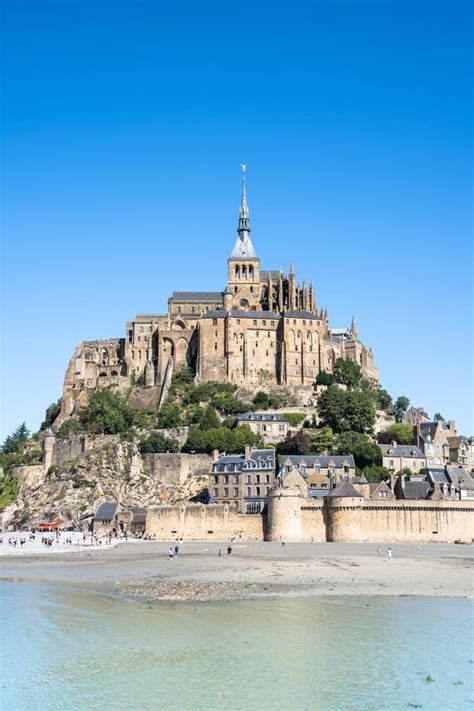 Mont Saint Michel Abbey France Stock Image Image Of Mont Blue