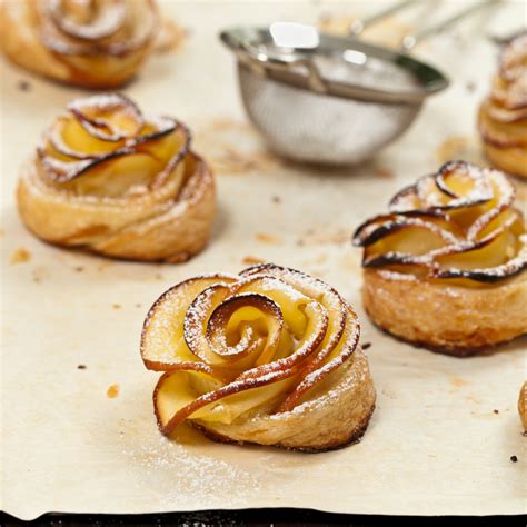 Apple Roses Recipe With Homemade Puff Pastry Sheets Eggless By