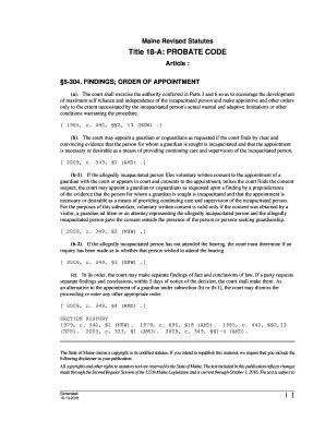 Fillable Online Legislature Maine Findings Order Of Appointment Fax