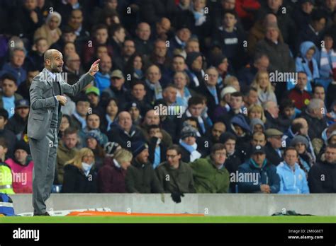 Manager Of Manchester City Pep Guardiola Manchester City V Barcelona