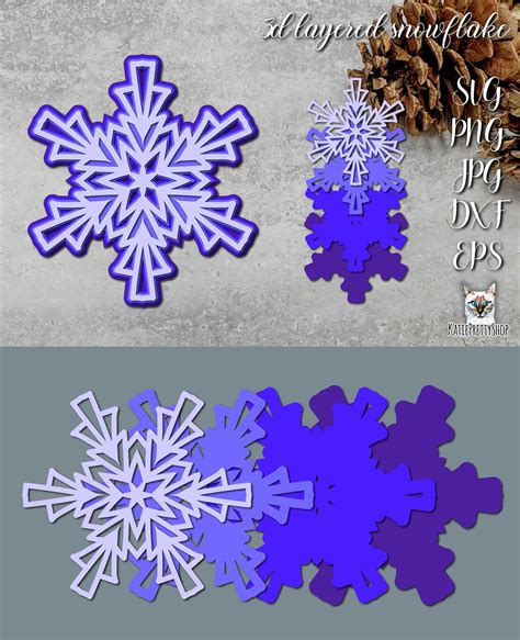 Simple Snowflake paper cut. 3d layered snowflake (2090559)