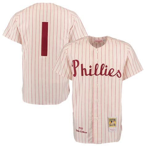 Mitchell And Ness 1950 Richie Ashburn Philadelphia Phillies Creamred