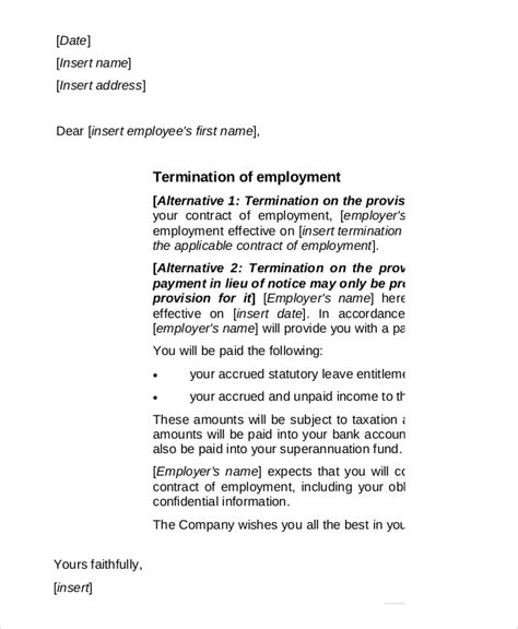 Free Employee Termination Letter Samples In Ms Word Pdf With