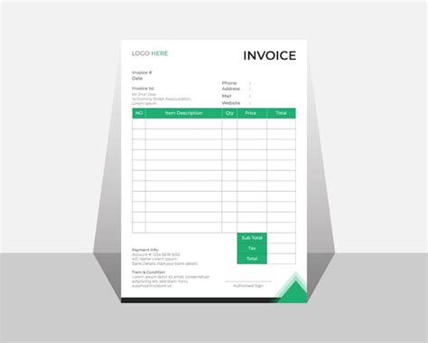 Premium Vector Professional Simple Invoice Design Template