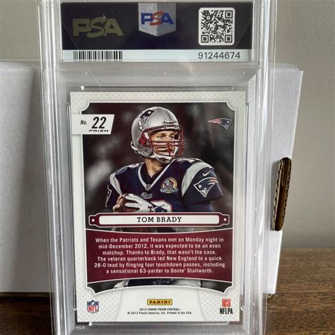 Tom Brady 2013 Panini Prizm Monday Night Heroes Green Prizm Psa 9 Mint