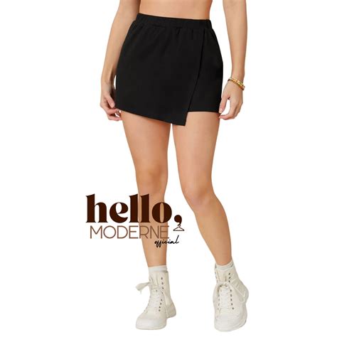 Hello Moderne High Waist Skit Skort Overlapped Skirt S L Women 0703