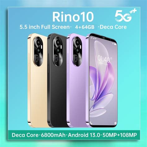 Rino10 4G/5G Smartphone 5.5inch Ultra-Clear Screen Memory 4GB+64GB Android 13.0 Battery 6800Mah ...