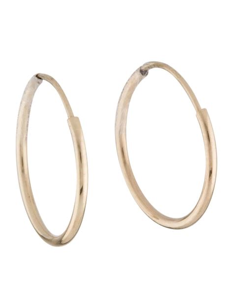 14k Yellow Gold Endless Hoop Earrings For Her For Sale At 1stdibs