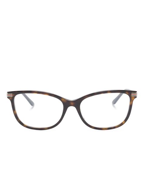 Gucci Eyewear Tortoiseshell Effect Cat Eye Glasses Brown Farfetch