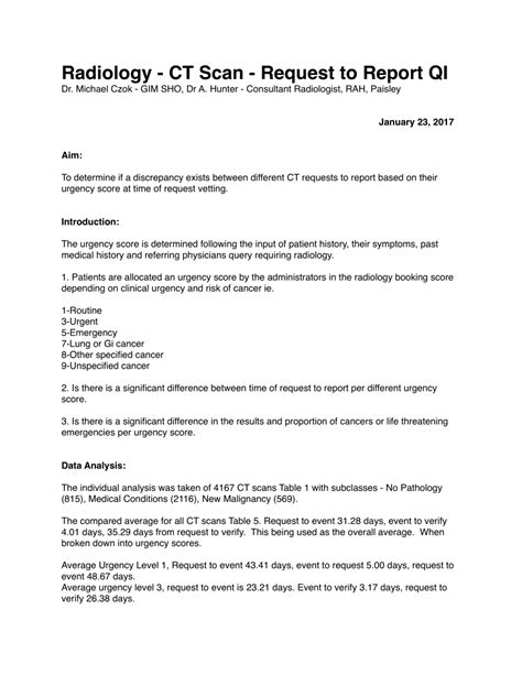 Radiology Report Template