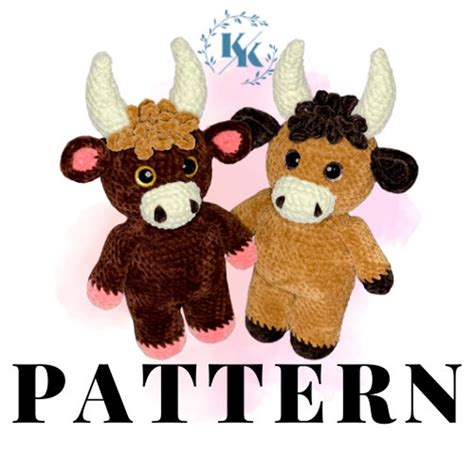 Crochet Highland Cow Pattern Etsy