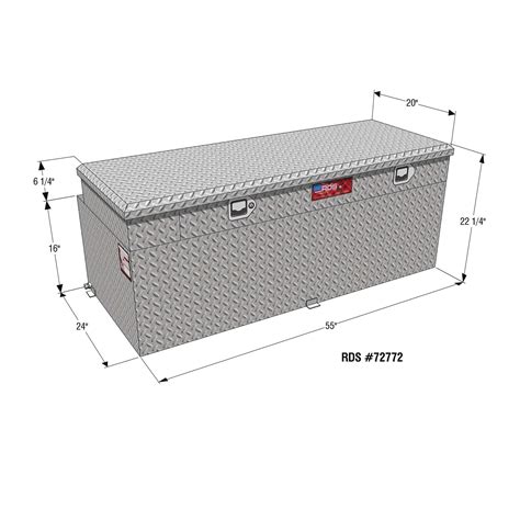 Rds Aluminum Auxiliary Fuel Tank Toolbox Combo 90gallon Capacity Rectangular Diamond Plate