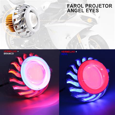 Farol Angel Eyes Projetor Carro E Moto Led 6500k 10w Furacão Retrofit Escorrega O Preço