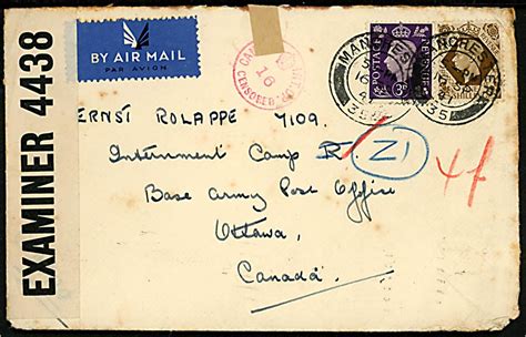 D Og Sh George Vi P Luftpostbrev Fra Manchester D