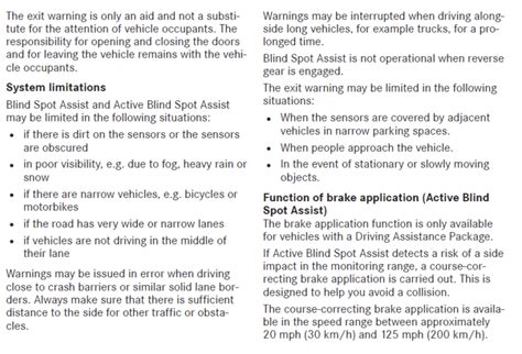 Mercedes Blind Spot Assist Inoperative Fix And Causes