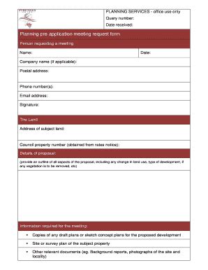 Fillable Online Pyrenees Vic Gov Planning Pre Application Meeting