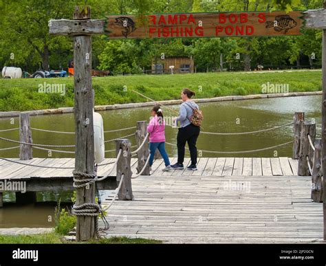 Mom And Daughter Fishing At Deanna Rose Childrens Farmstead In