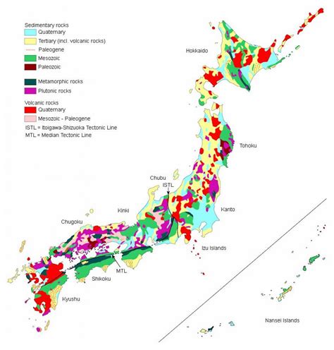 Japan geological map - Geological map of japan (Eastern Asia - Asia)