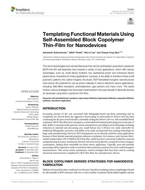 Pdf Templating Functional Materials Using Self Assembled Block