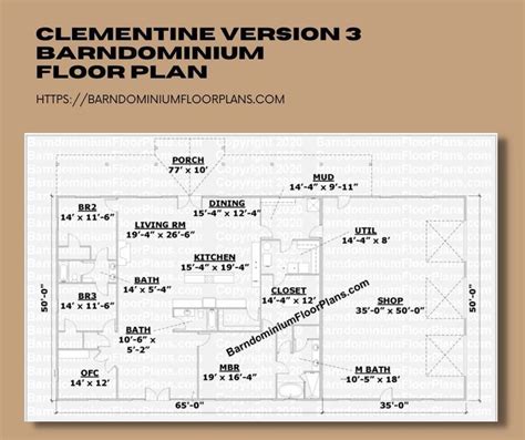 Clementine 50x100 Barndominium Floor Plan Barndominium Floor Plans Barndominium Floor Plans