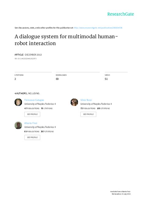 Pomdp Based Dialogue System For Human Robot Interaction