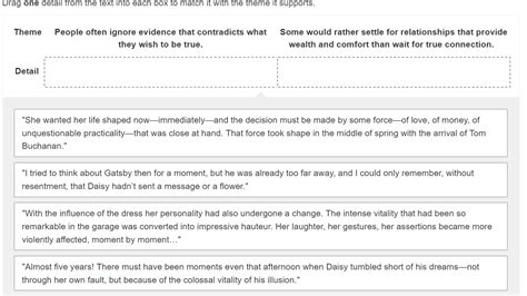 Solved The Great Gatsby How Does Fitzgerald Develop Each Of These