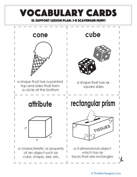 Vocabulary Cards D Scavenger Hunt Th Vi N Ti Ng Anh