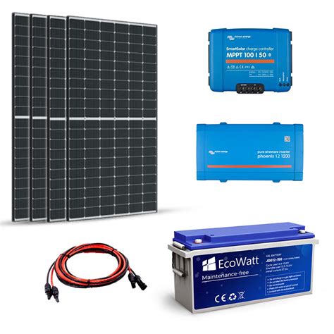 Kit Solaire 1500W Autonome 24V 230V 1200VA Stockage 4800wh VICTRON