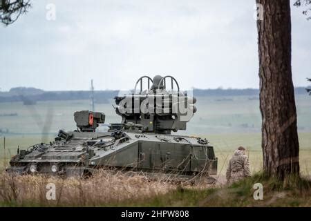 British Army Alvis Starstreak Stormer CVRT tracked armoured vehicle on ...