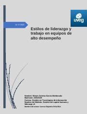 Estilos de liderazgo y trabajo en equipos de alto desempeño docx 14