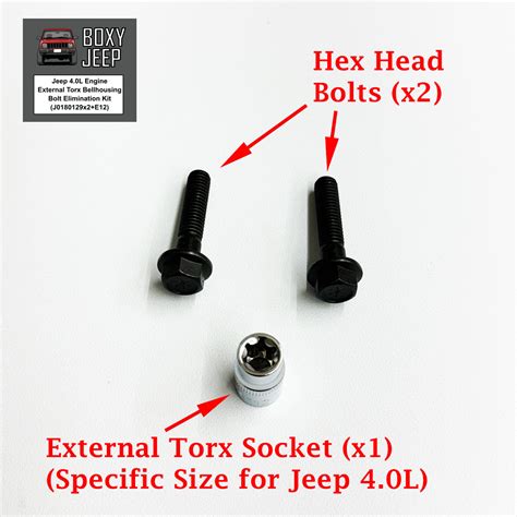 Jeep 40l Upper Bellhousing Bolt Inverted Torx Elimination Kit Boxy Jeep