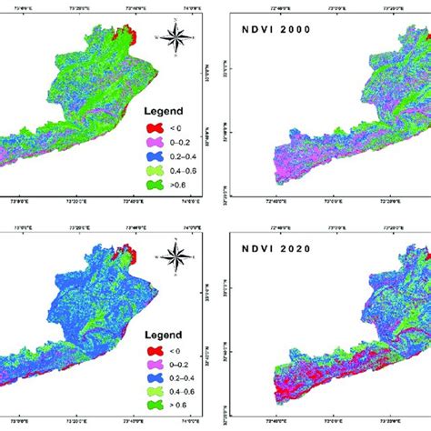 Normalized Difference Vegetation Index Maps Of Jhelum Normalized