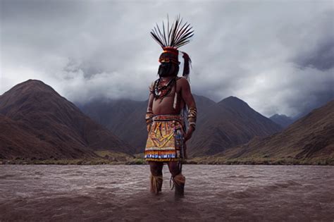 Inka Warrior Standing With Macana In Front Of The Midjourney Openart