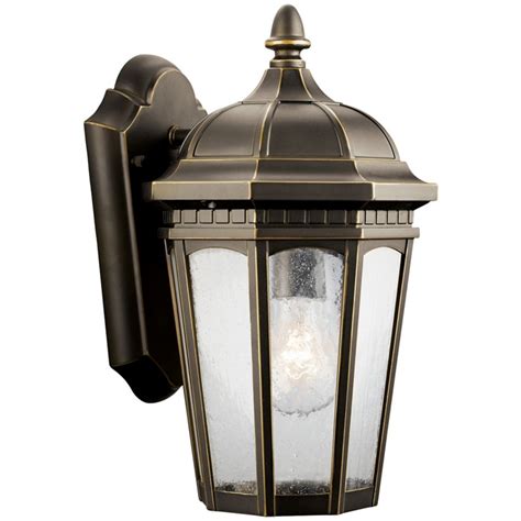 Courtyard 11 Inch Outdoor Wall Light In Rubbed Bronze By Kichler