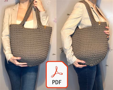 Crochet Tote Bag Pattern Pdf Pattern Easy Crochet Bag Pattern Tote