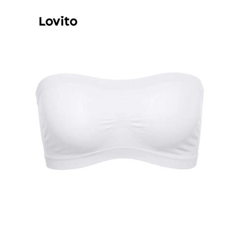 Lovito Casual Suti Bralette Feminino Liso Transparente B Sico Lnl