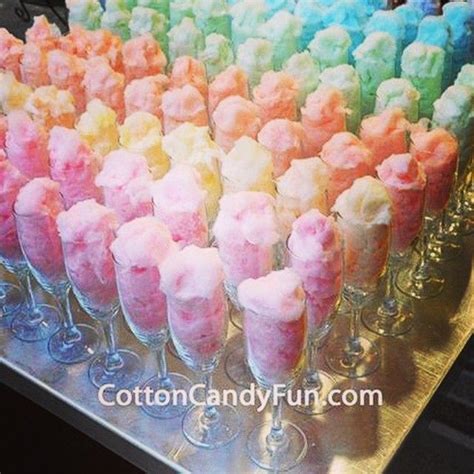 Cotton Candy In Champagne Flutes Pour The Champagne Over The Cotton