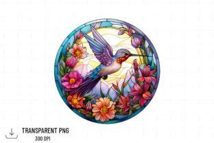 Hummingbird Round Stained Glass Bundle Graphic By Craftfiles SVG