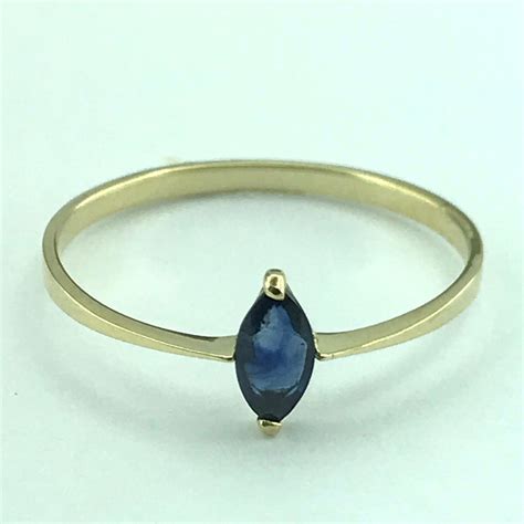 Anel Solitario Safira Azul Natural X Mm Ouro K Elo