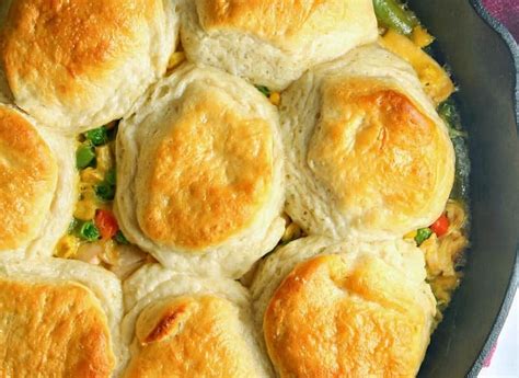 Dutch Oven Chicken Pot Pie With Biscuits