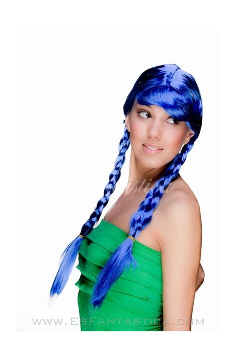 Dark Blue Braided Wig