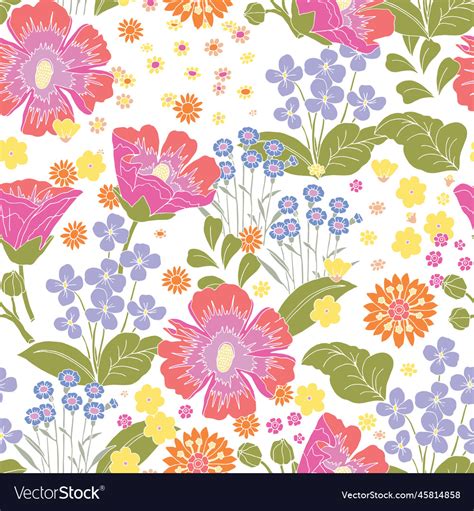 Cute Pattern In Small Flower Colorful Royalty Free Vector